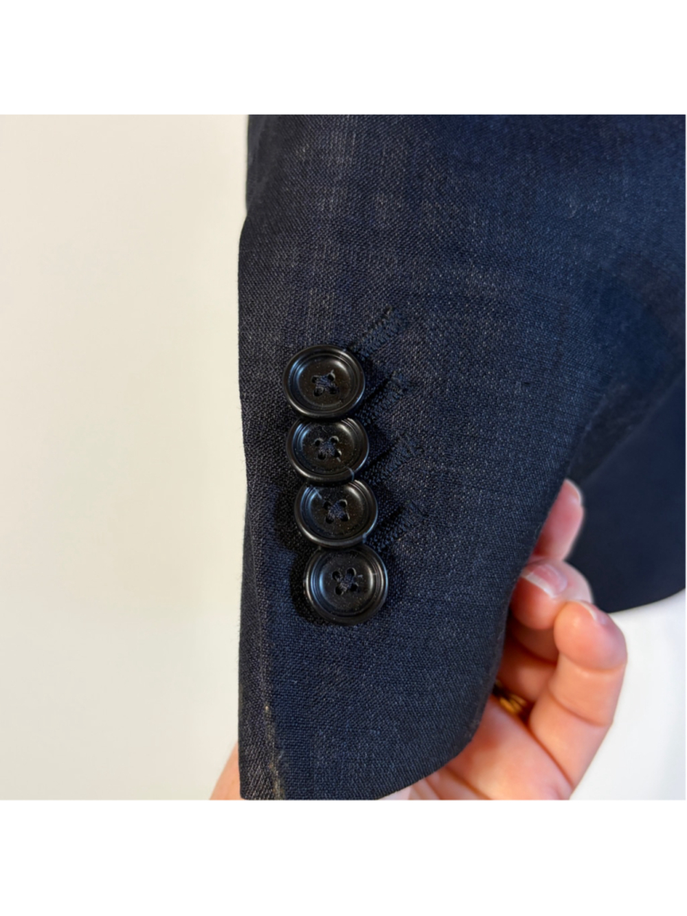 ZZegna Linen Blend Navy Blue Sport Coat Blazer 2 Button Men's Size 54L 44L - Picture 3 of 10